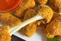 Air Fryer Keto Mozzarella Sticks Pork Rind Crusted