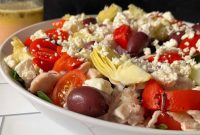 Keto Greek Salad with Homemade Dressing for Weight Loss