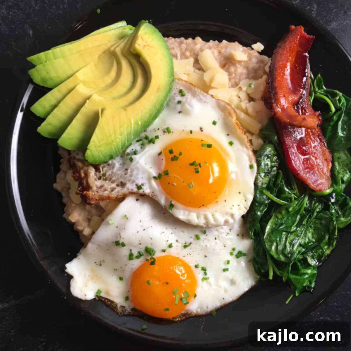 Savory Bacon Egg and Cheese Oatmeal 1 featured 3200