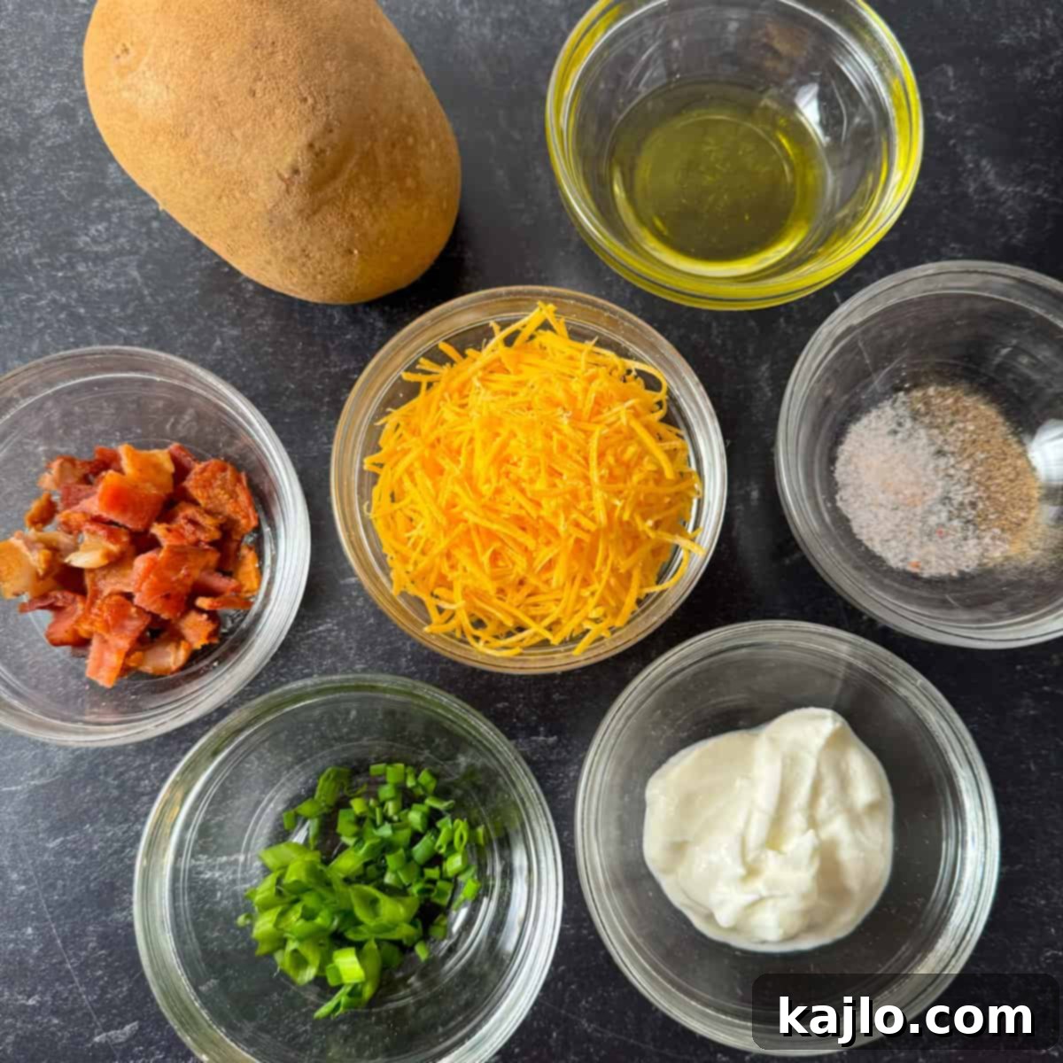 Ingredients for making air fryer potato skins