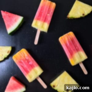 Watermelon Ice Lollies with Mango and Pineapple