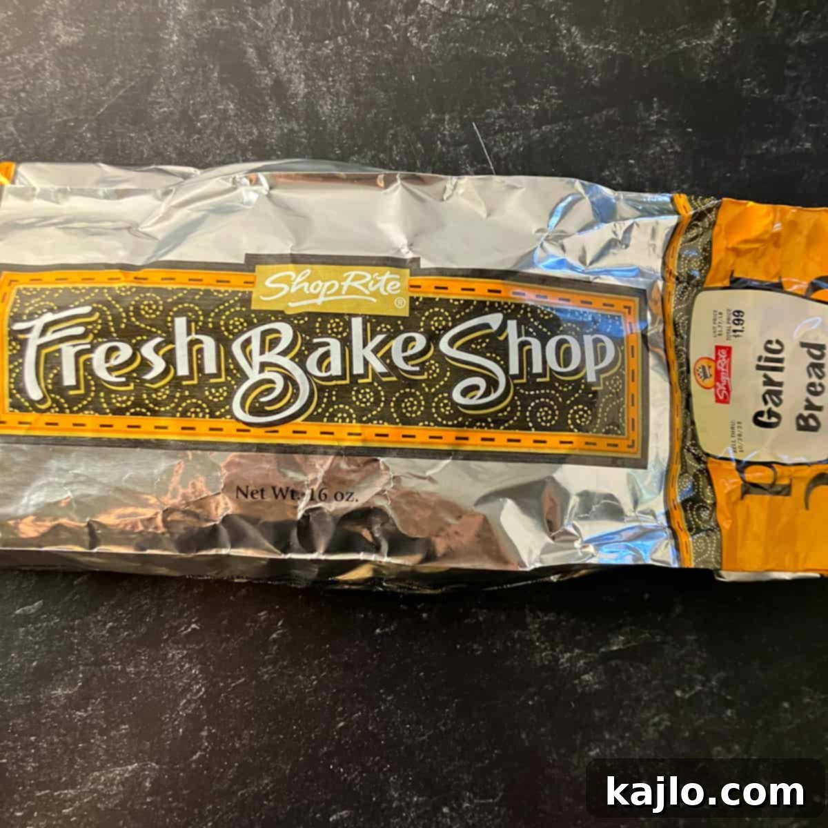 Air Fryer Foil Pack Garlic Bread 3 Garlic bread removed from foil packaging, ready for air frying.