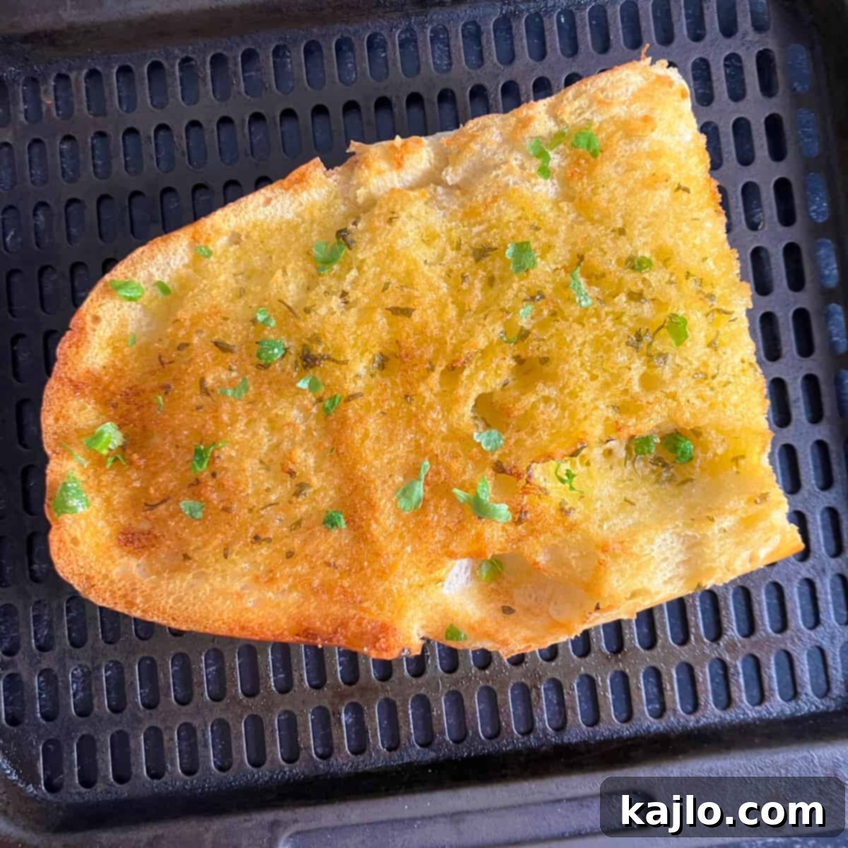 Air Fryer Foil Pack Garlic Bread 5 Perfectly air-fried garlic bread, golden and crispy, ready to serve.