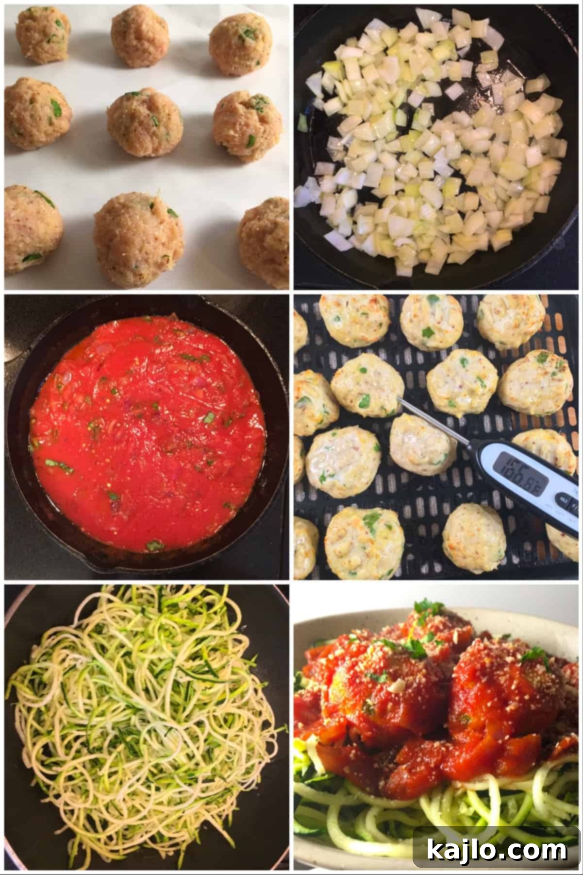 turkey meatballs air fryer process