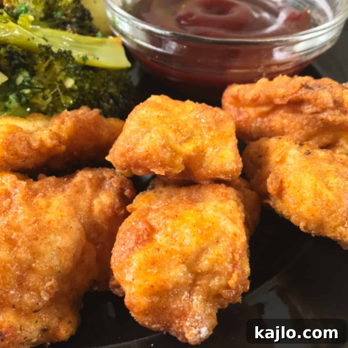 Popcorn chicken ready to be air fried.