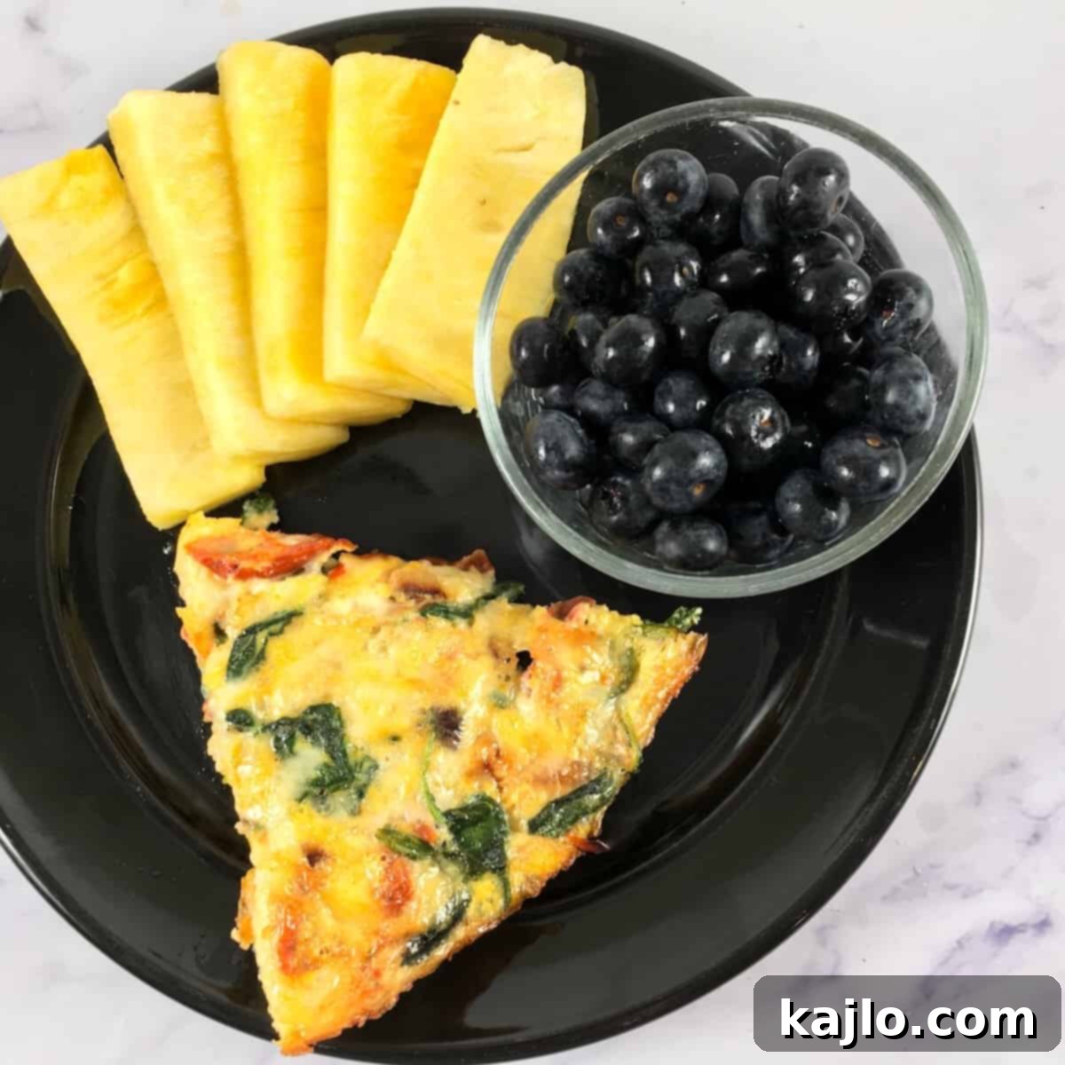 frittata pineapple and blueberries