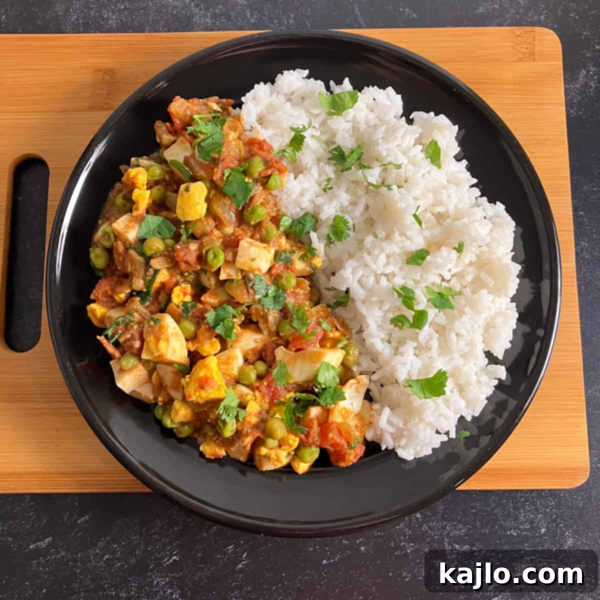 Spiced Egg Keema and Vegetable Curry 8 Egg Kheema served with rice