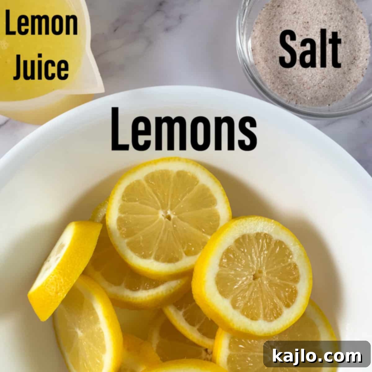 Easy Fermented Lemon Slices 3 meyer lemons lemon juice salt