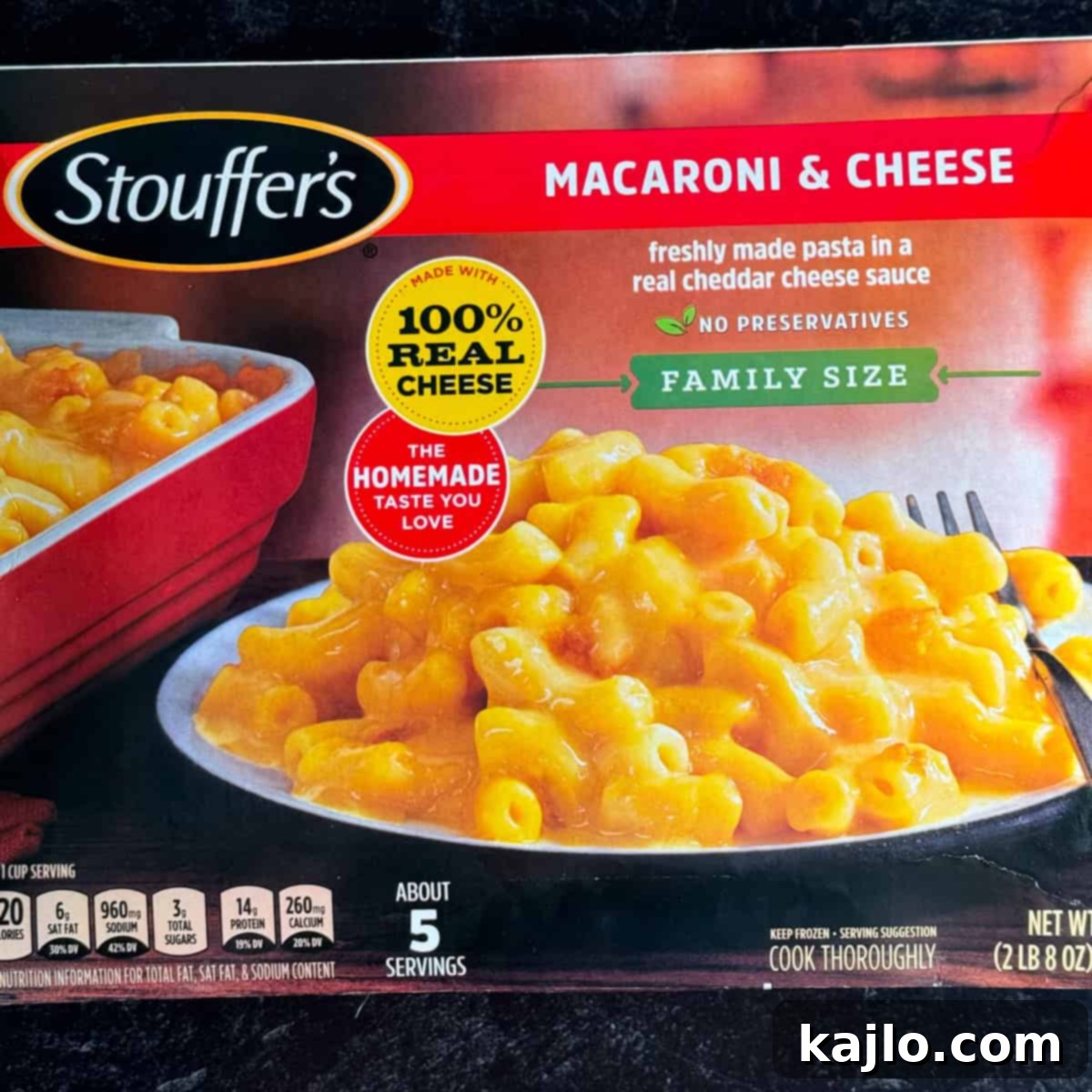 The Ultimate Smoked Stouffer's Mac and Cheese 3 Stouffer's Mac and Cheese in its original container, ready for preparation.