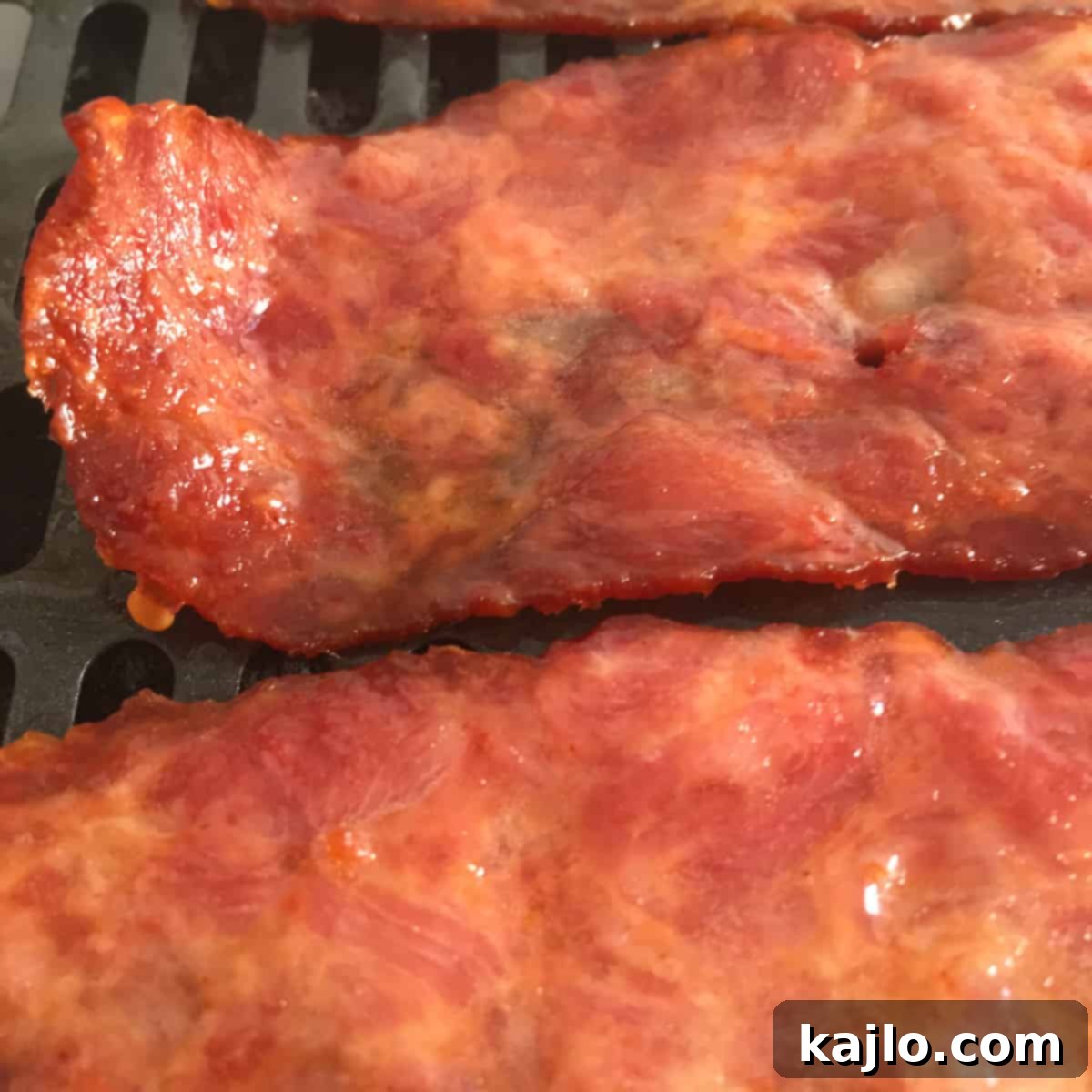 Crispy Turkey Bacon Ready from the Air Fryer