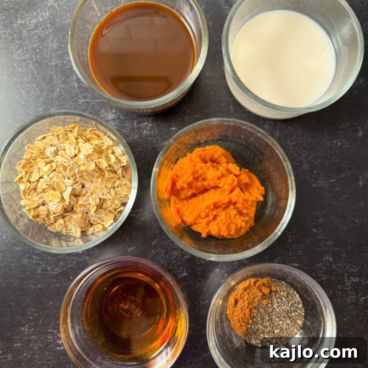 Cozy Pumpkin Spice Latte Overnight Oats 3 Pumpkin spice latte overnight oats ingredients