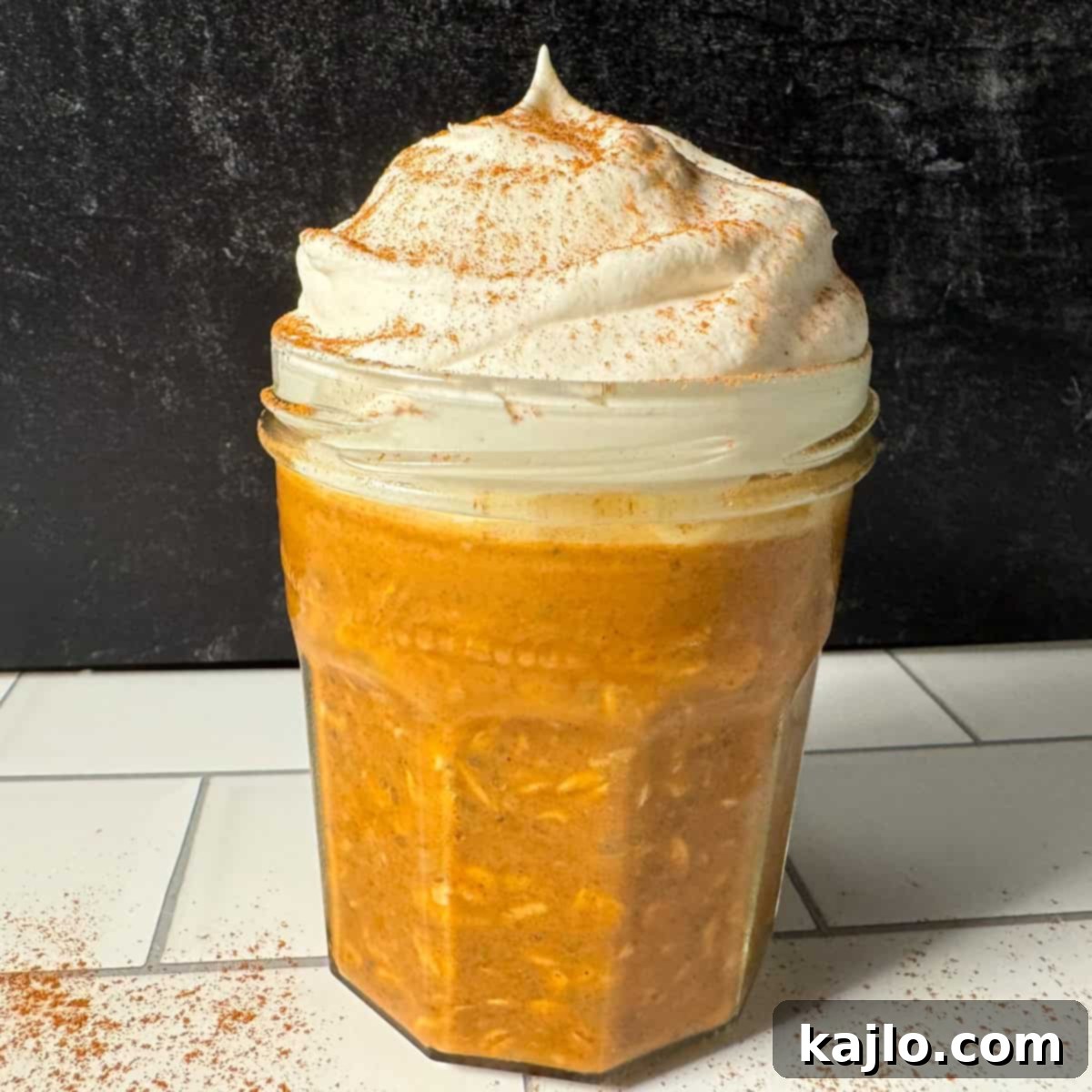 Cozy Pumpkin Spice Latte Overnight Oats 5 Pumpkin spice overnight oats ready to eat