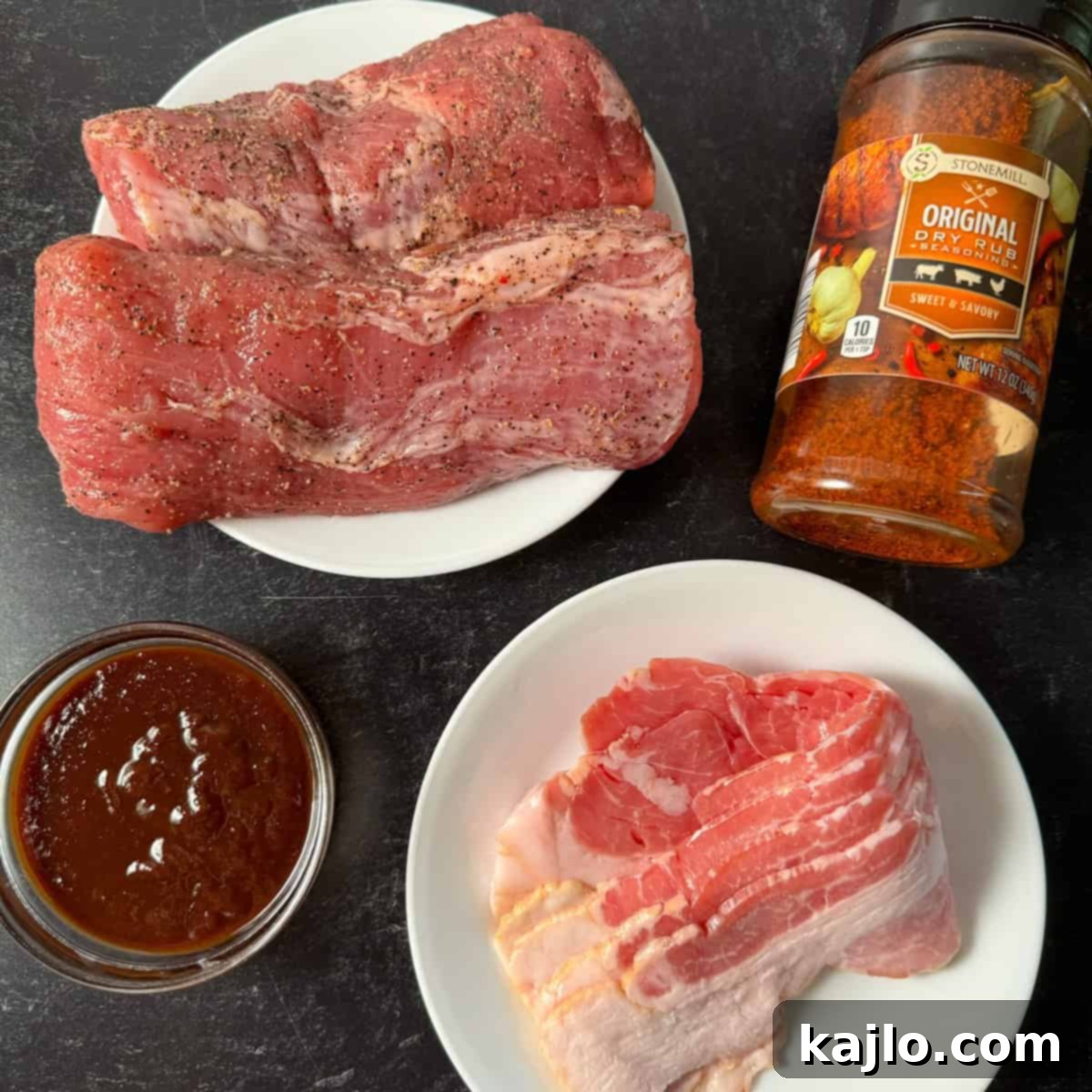 Perfect Air Fryer Bacon Wrapped Pork Tenderloin 3 bacon wrapped pork tenderloin ingredients