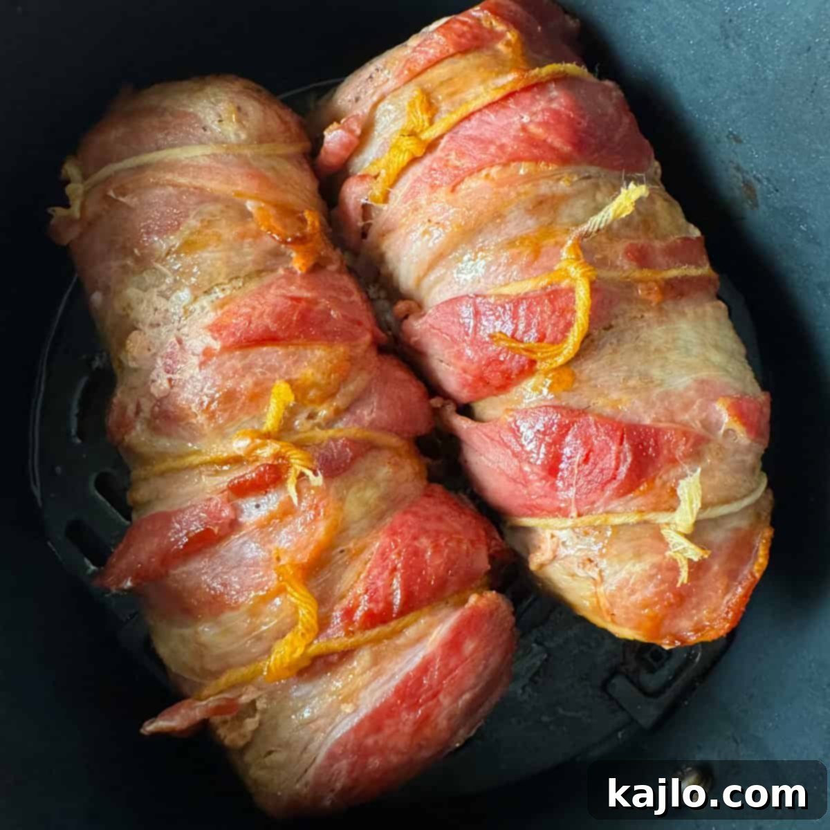 Perfect Air Fryer Bacon Wrapped Pork Tenderloin 7 how long to cook bacon wrapped pork tenderloin in air fryer