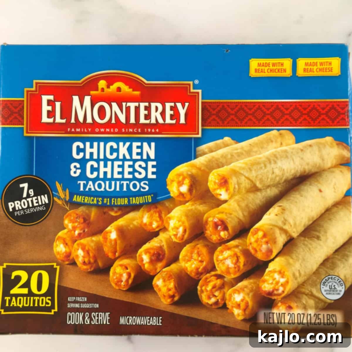 Air Fryer Frozen Flautas: Crispy Perfection in Minutes 4 El Monterey frozen taquitos in their packaging