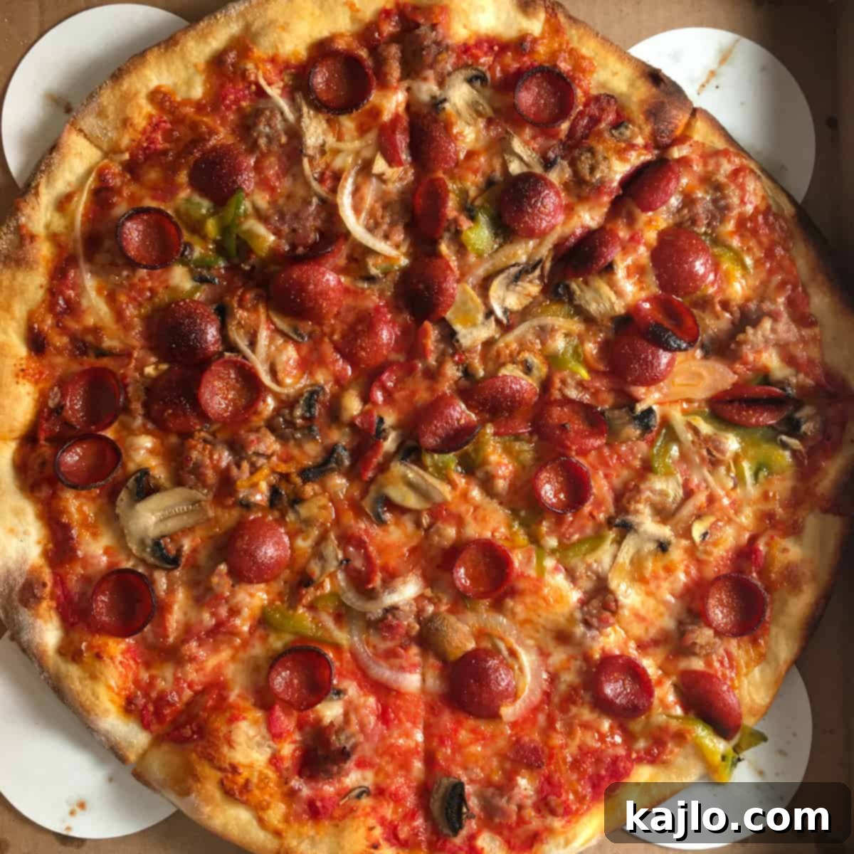 Crispy pizza slice reheated in an air fryer