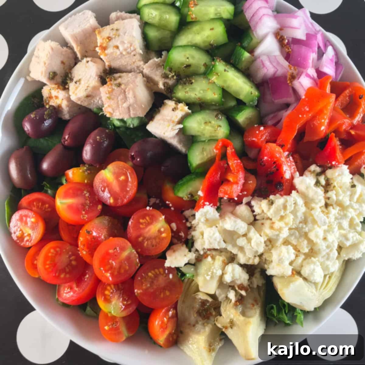 Delicious and healthy keto Greek salad.