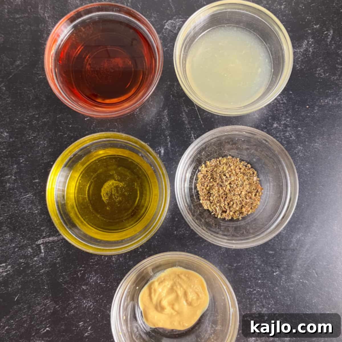 Ingredients for homemade keto Greek salad dressing.