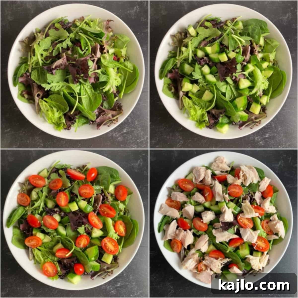 Step-by-step guide on how to make keto Greek salad with chicken.