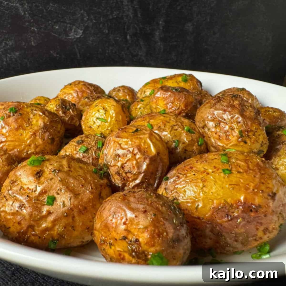 Air fryer whole potatoes ready to serve