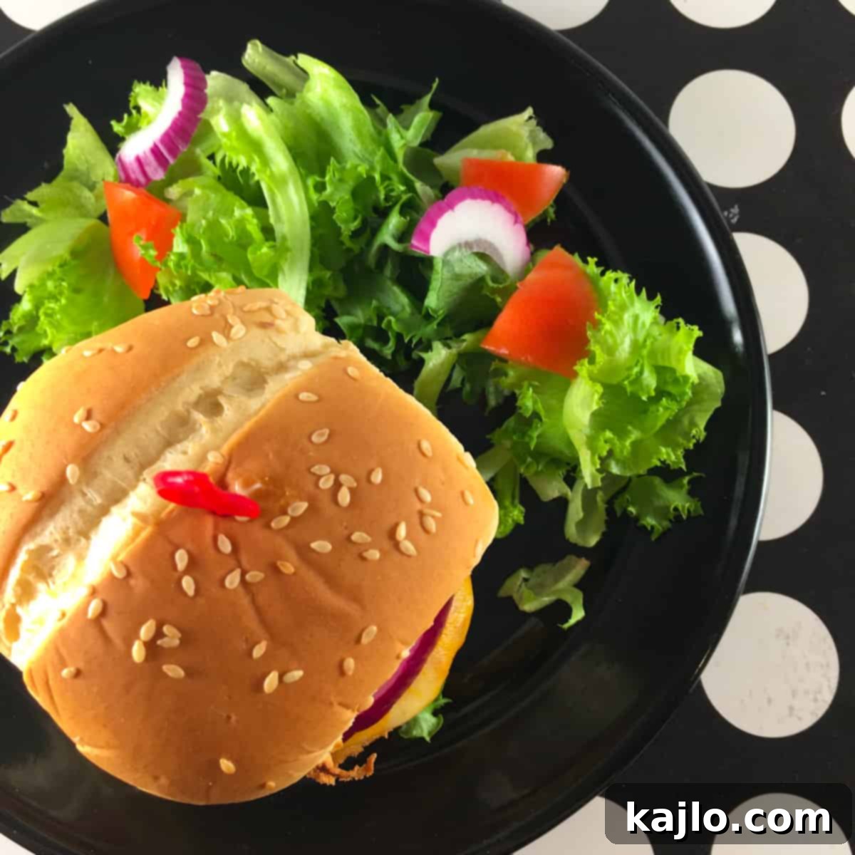 Crispy Air Fryer Frozen Chicken Patties 6 chicken sandwich and salad