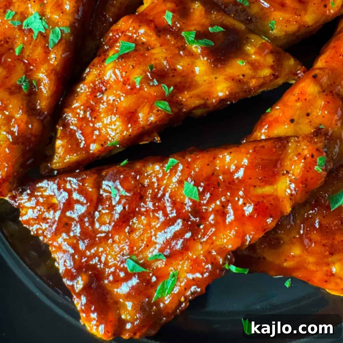 Crispy Air Fryer Tempeh with BBQ Sauce