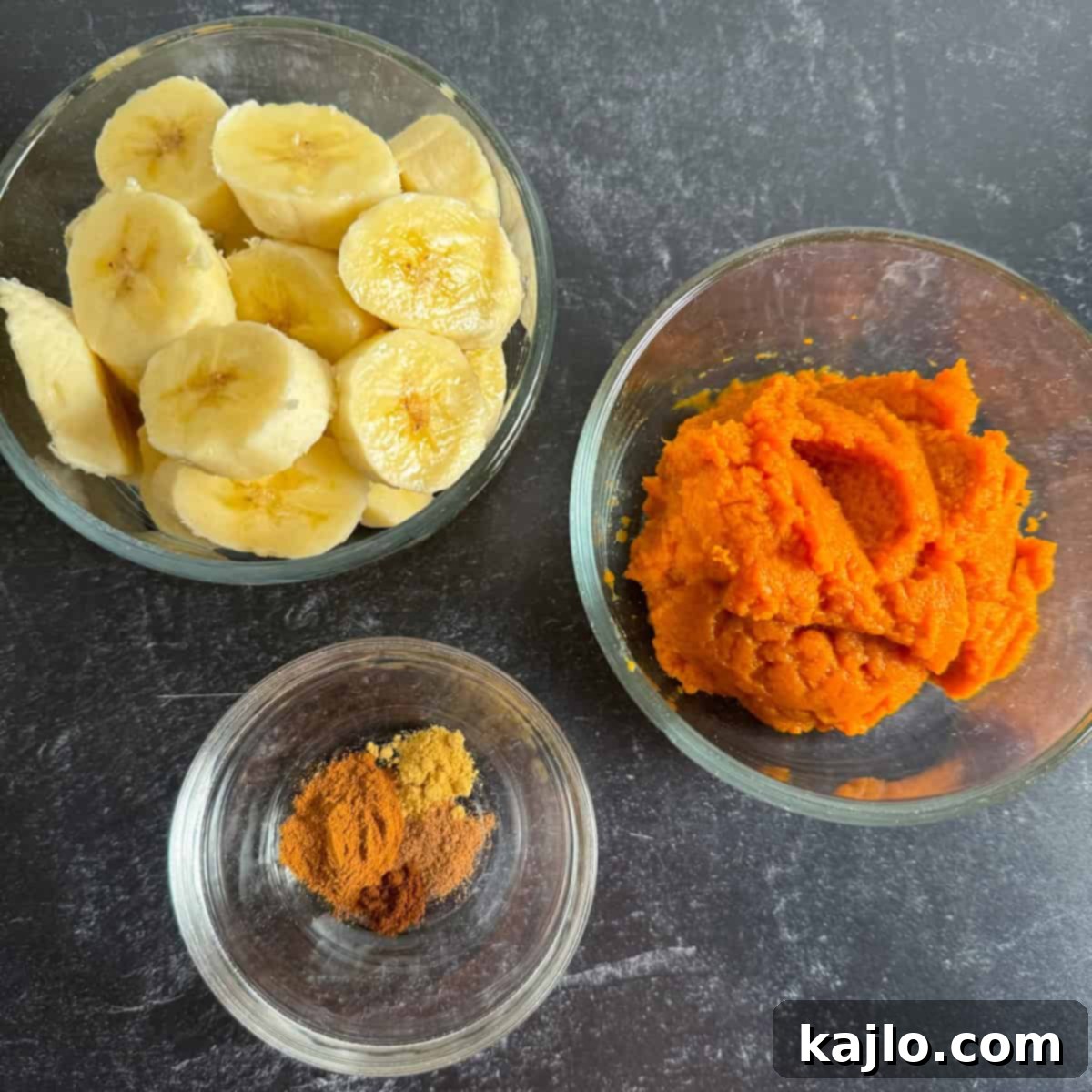 Pumpkin Spice Nice Cream 3 Pumpkin nice cream ingredients laid out