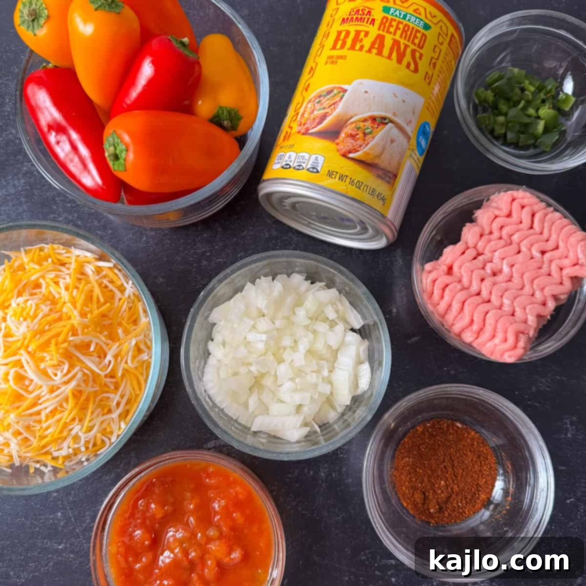 Air Fryer Bell Pepper Nacho Boats 3 mini pepper nachos ingredients