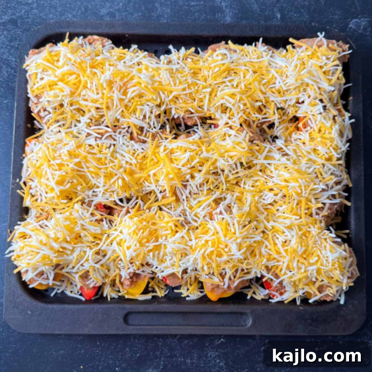 Air Fryer Bell Pepper Nacho Boats 8 mini pepper nachos in air fryer