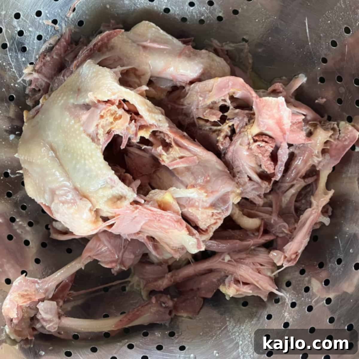 Is Sweet Sue Whole Canned Chicken Worth Buying 4 whole chicken in a can - Close-up of the chicken's texture and appearance after draining.