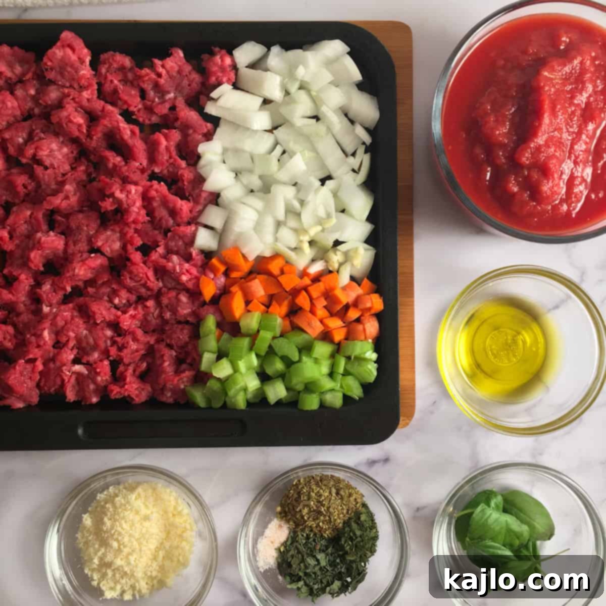air fryer bolognese ingredients
