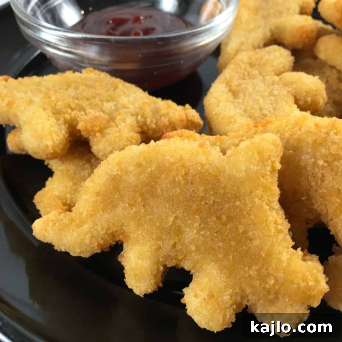 Crispy Dino Buddies Dinosaur Chicken Nuggets Air Fryer Recipe 4 Individual crispy dino nugget