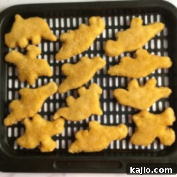 Crispy Dino Buddies Dinosaur Chicken Nuggets Air Fryer Recipe 7 Air fryer dino nuggets cooked to perfection