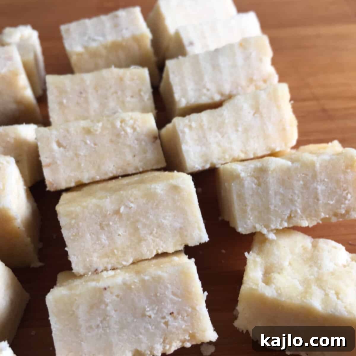 Easy Instant Pot Paneer 4 Perfectly cubed paneer, ready for cooking.