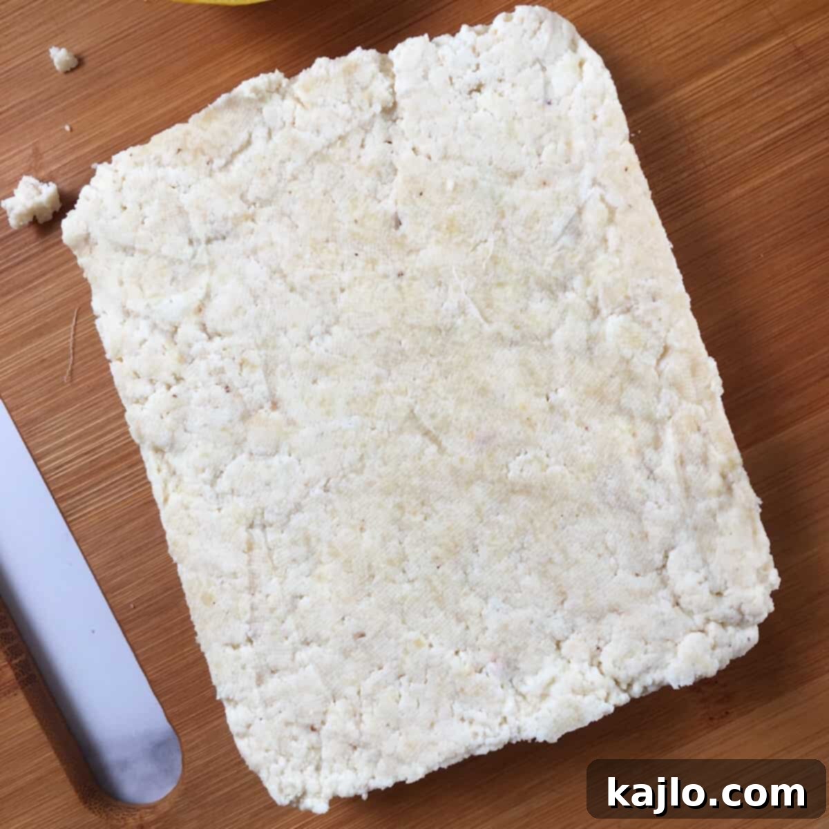 Easy Instant Pot Paneer 6 A block of homemade paneer, perfectly pressed and firm.