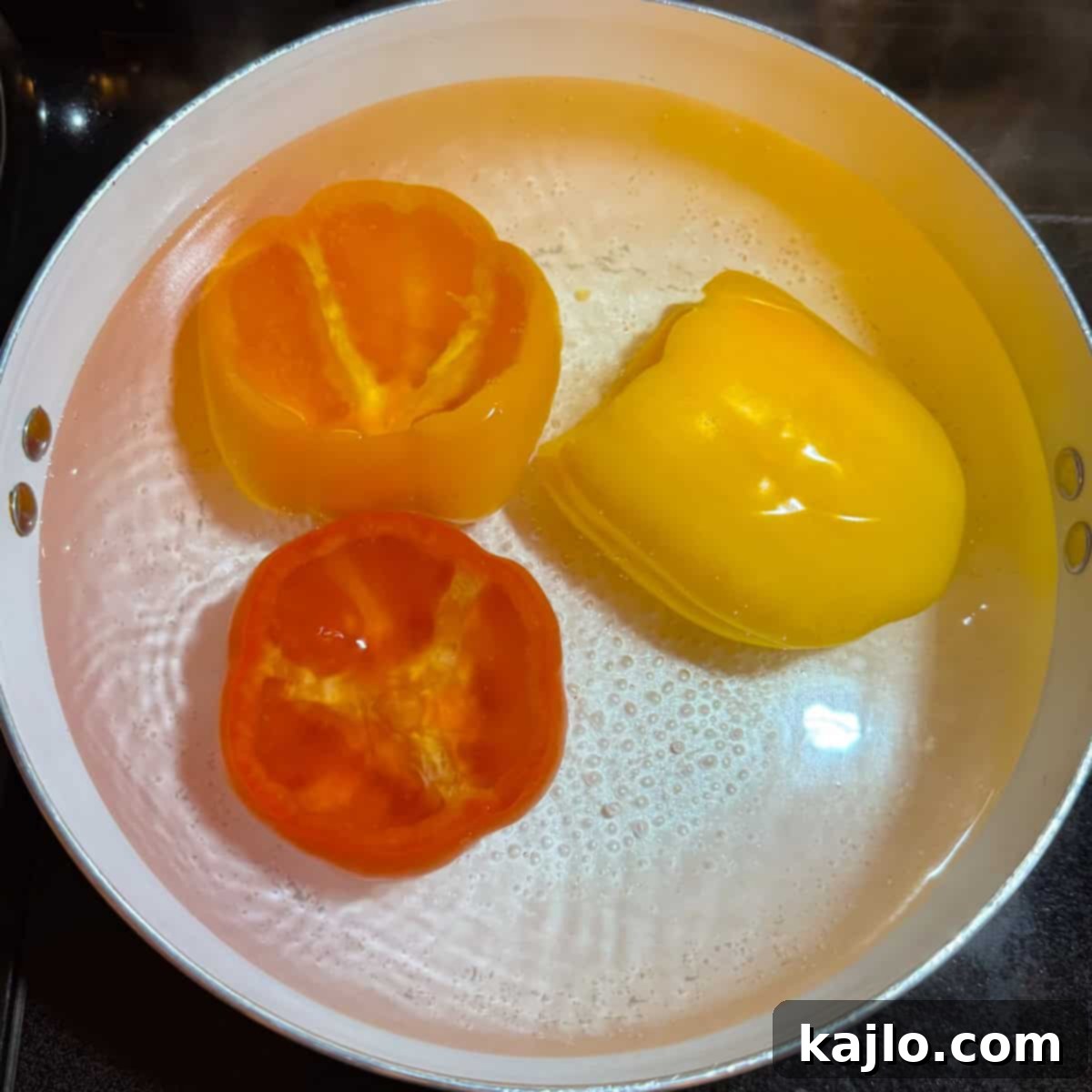 Perfect Stuffed Bell Peppers Air Fried or Baked 5 Bell peppers after parboiling