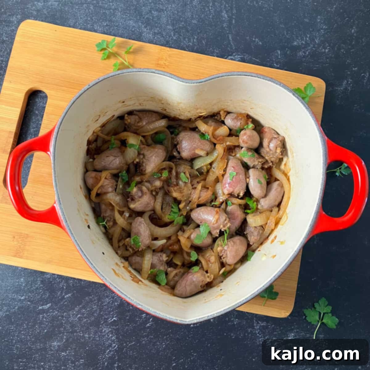 Sautéing Chicken Hearts in a Dutch Oven