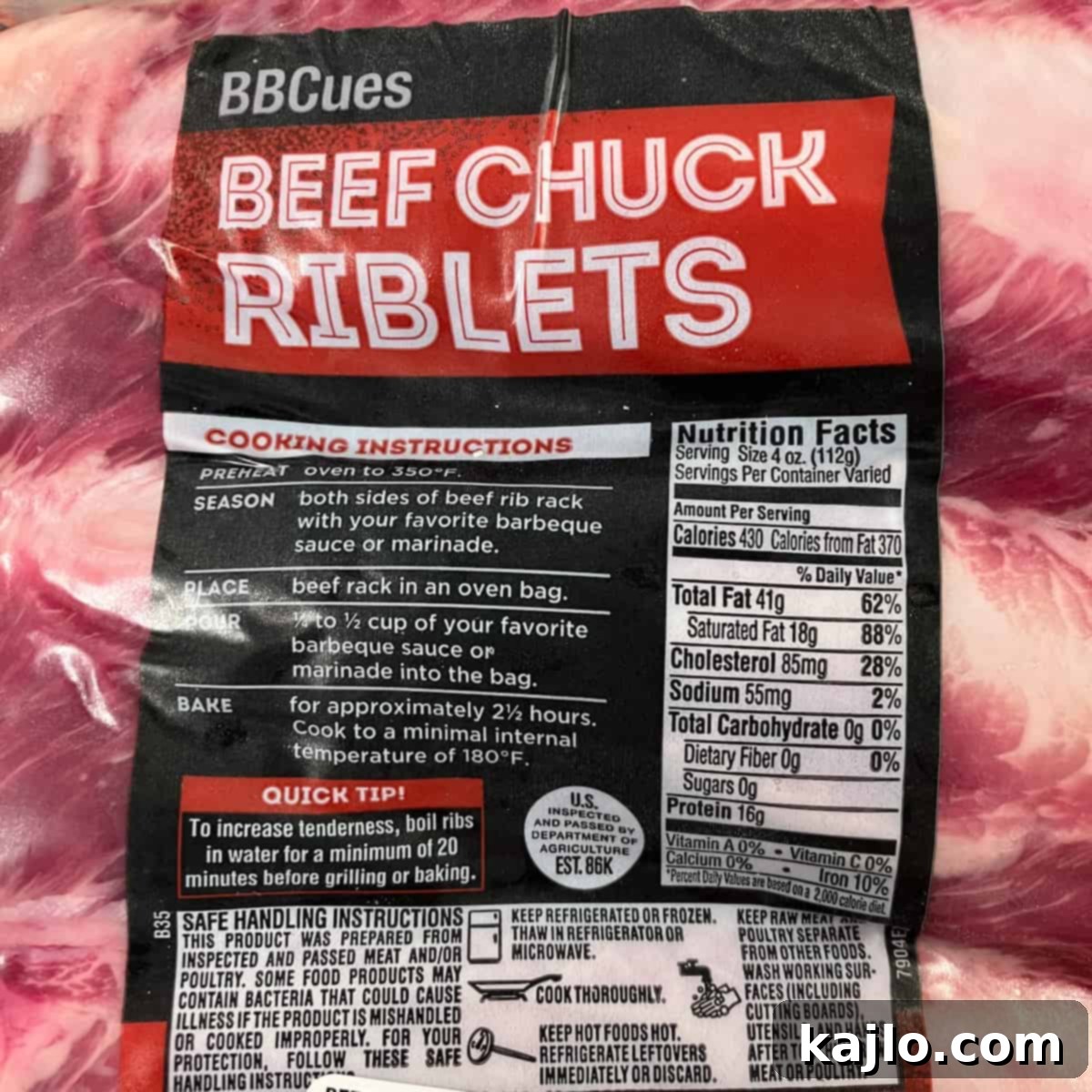 Tender Oven BBQ Beef Chuck Riblets 3 beef riblets