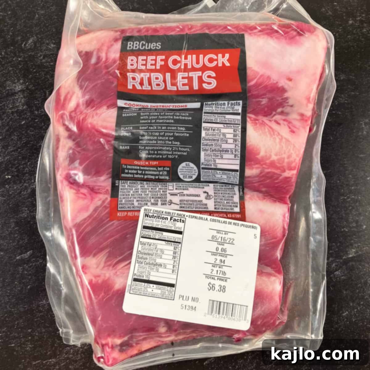 Tender Oven BBQ Beef Chuck Riblets 10 beef chuck riblets