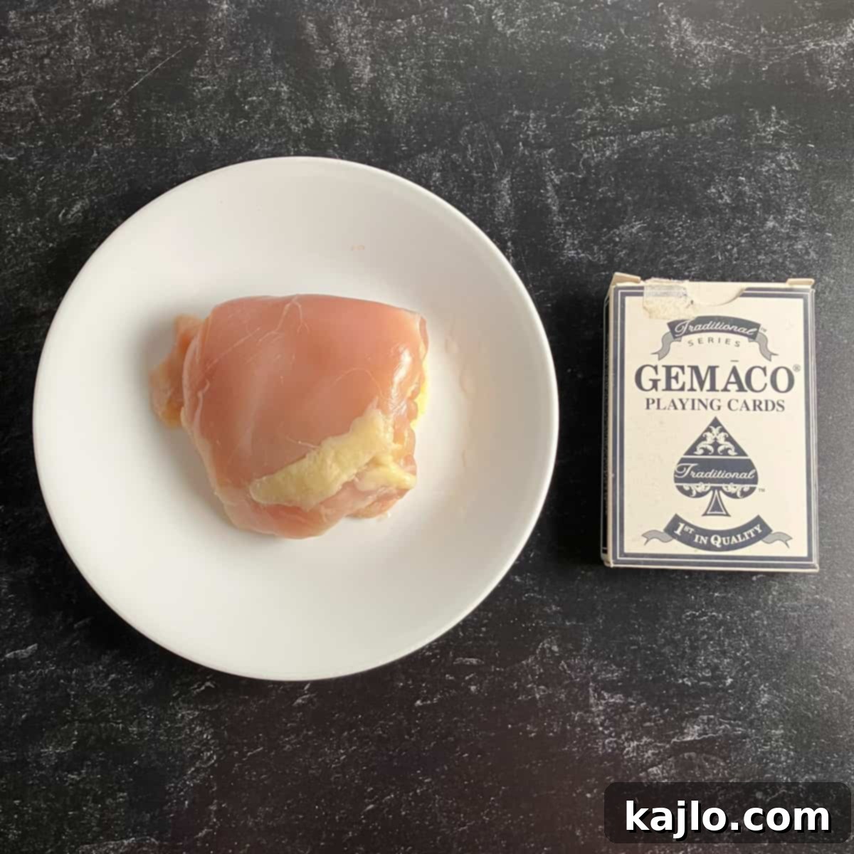 What Does 3 Ounces of Chicken Breast Look Like 3 3 oz chicken compared to a deck of cards