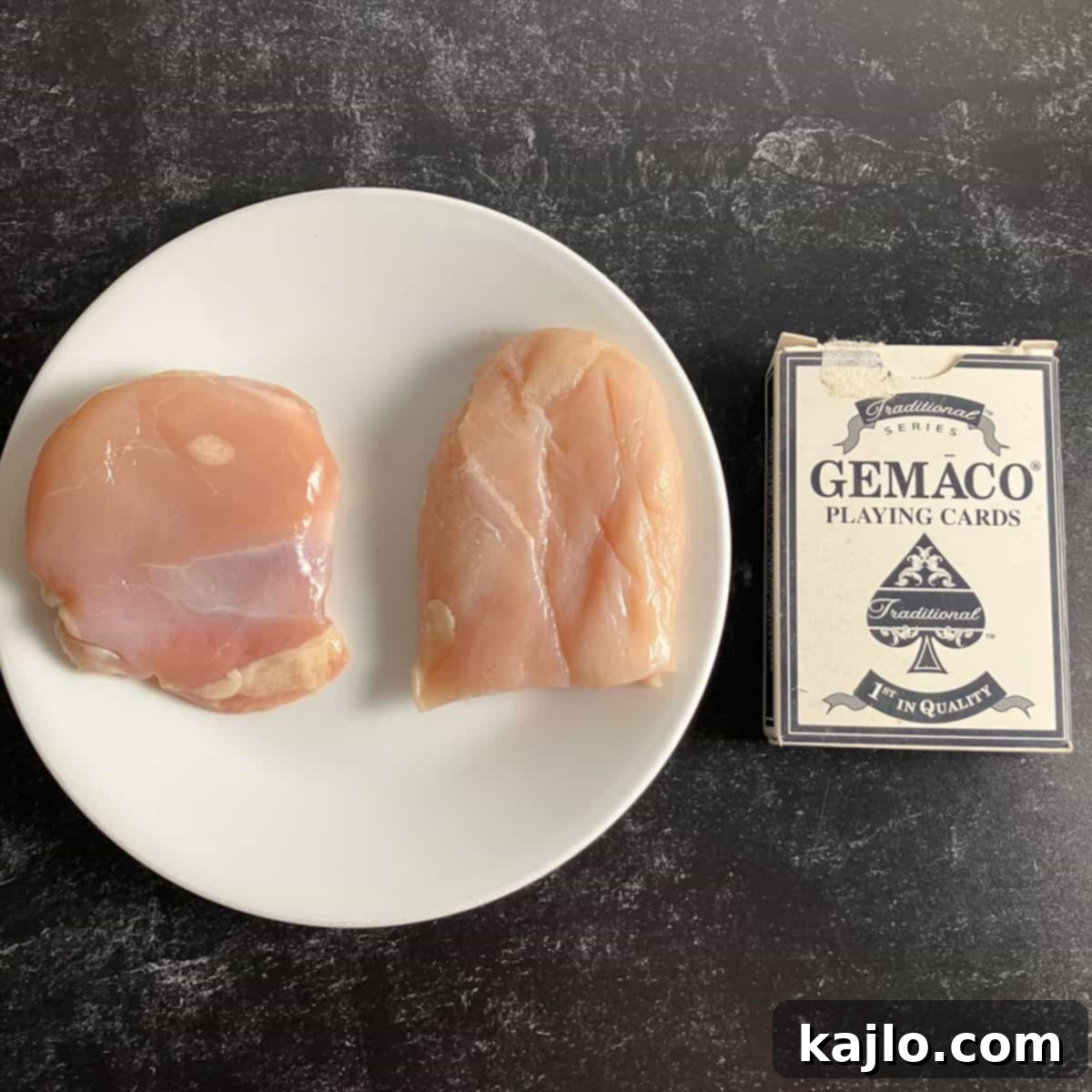 What Does 3 Ounces of Chicken Breast Look Like 4 3 ounces raw chicken breast and thigh