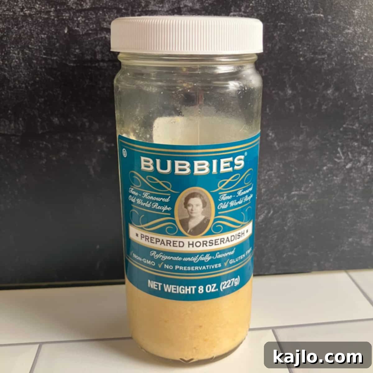 Horseradish root and prepared horseradish in a jar