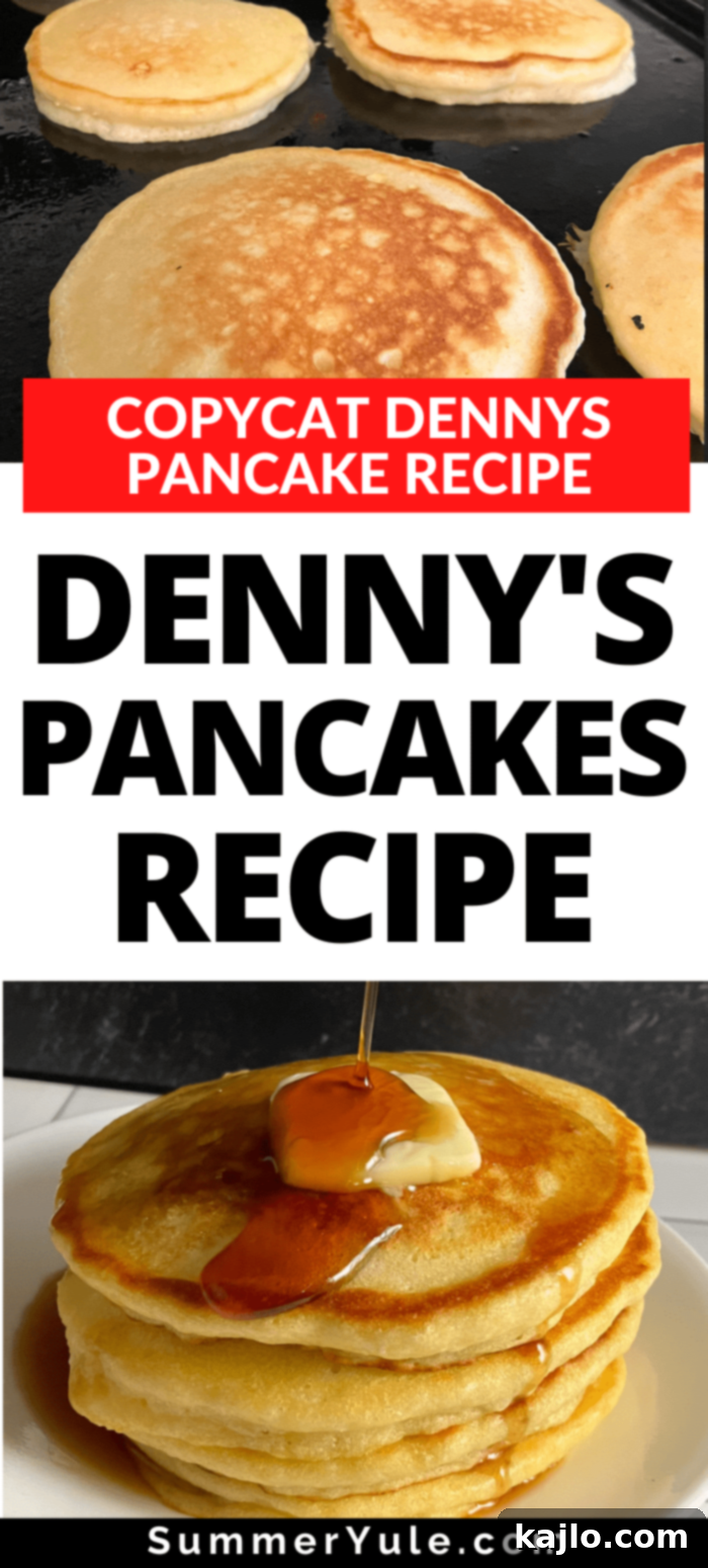 Denny's pancakes logo and image.