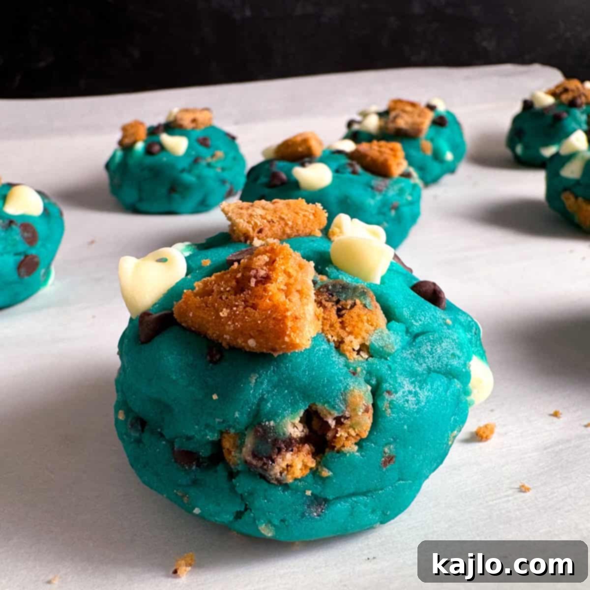 Vibrant Blue Cookie Monster Cookies 9 cookie monster dough balls
