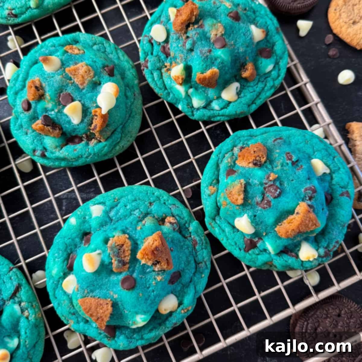 Vibrant Blue Cookie Monster Cookies 10 blue monster cookies