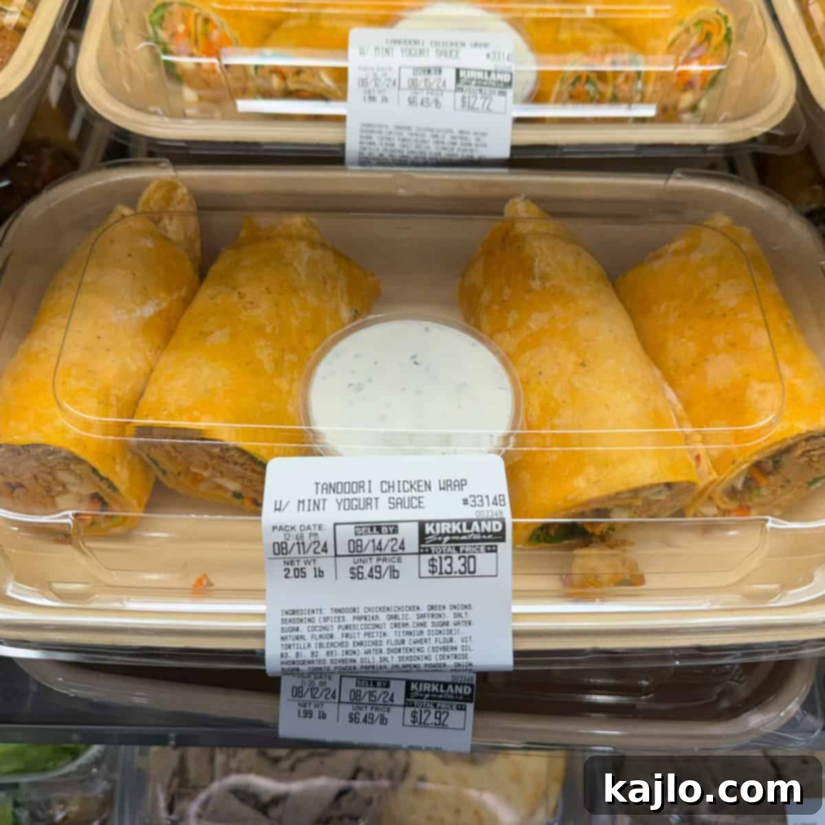 Costco Sandwiches Party Platters and Catering Options 7 Costco Tandoori Wraps in their packaging