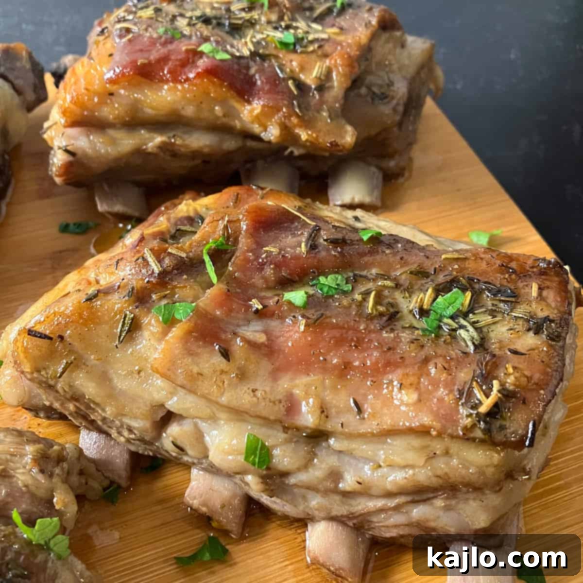 Close-up of a raw breast of lamb cut