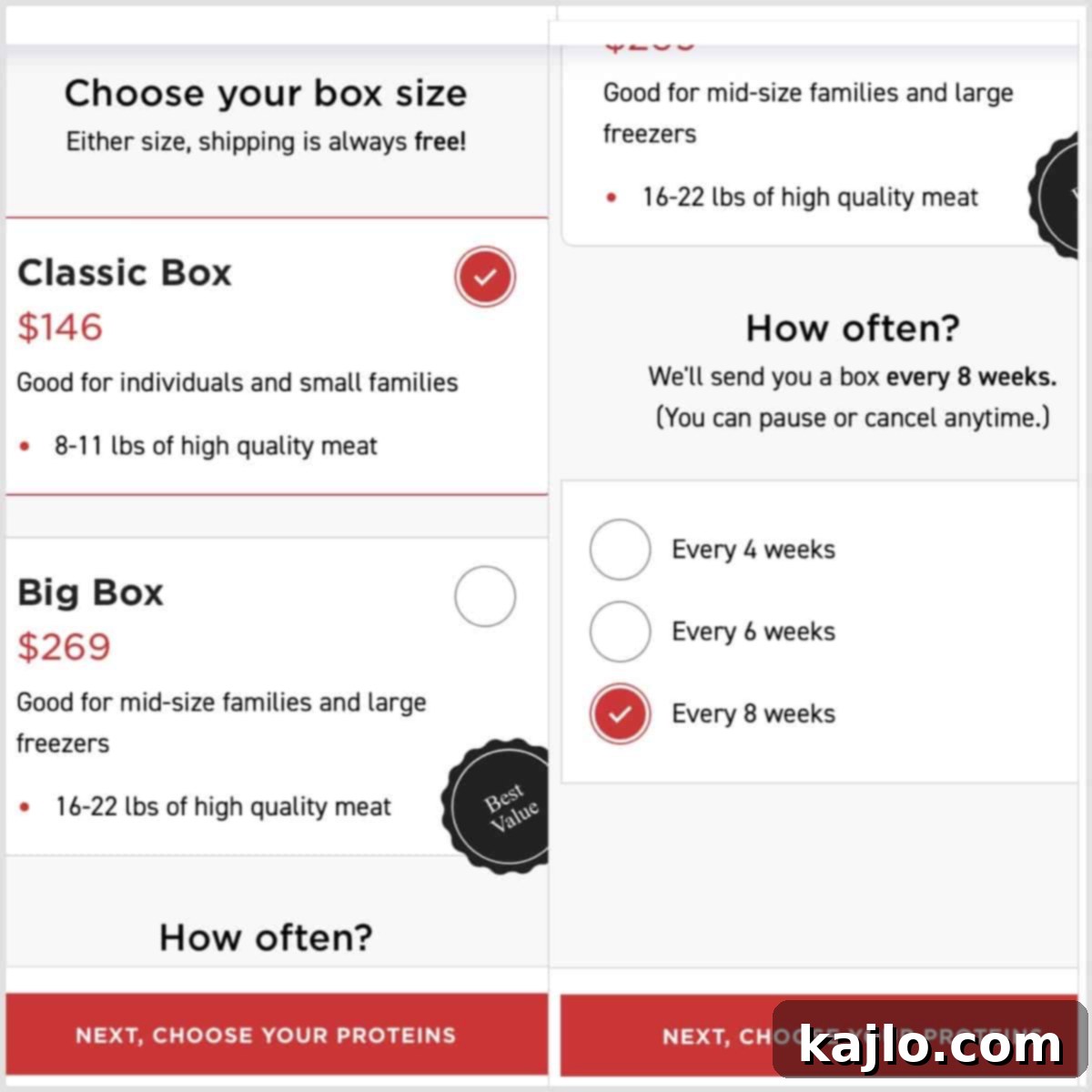 Butcher Box Prices and Reviews 9 Butcher Box Size Selection