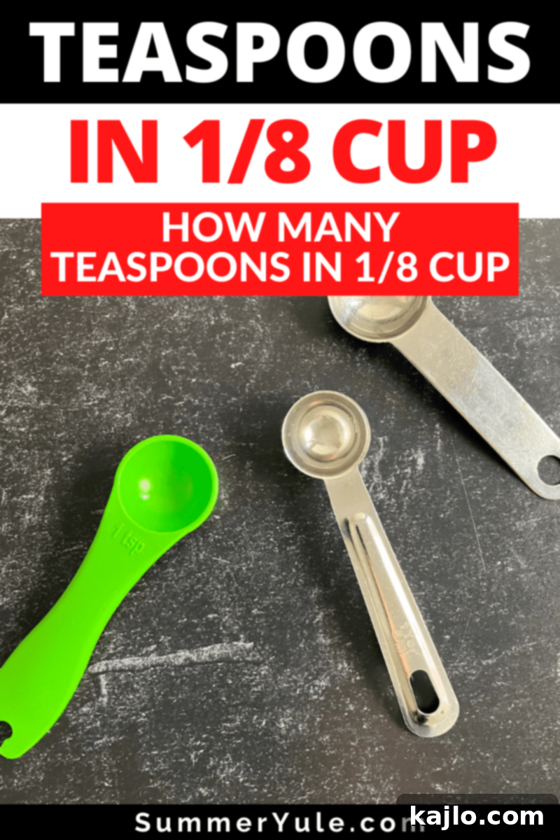 1/8 Cup to Teaspoons Conversion 4 teaspoons in 1 8 cup