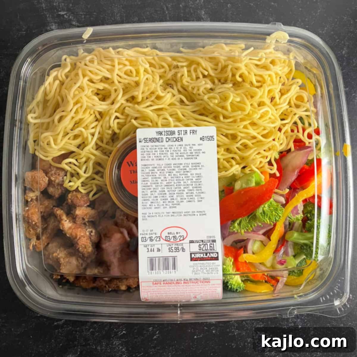 Costco Yakisoba Stir Fry with fresh vegetables and chicken